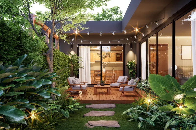 String Lighting Installation installed by Luma Edge Outdoor Lighting